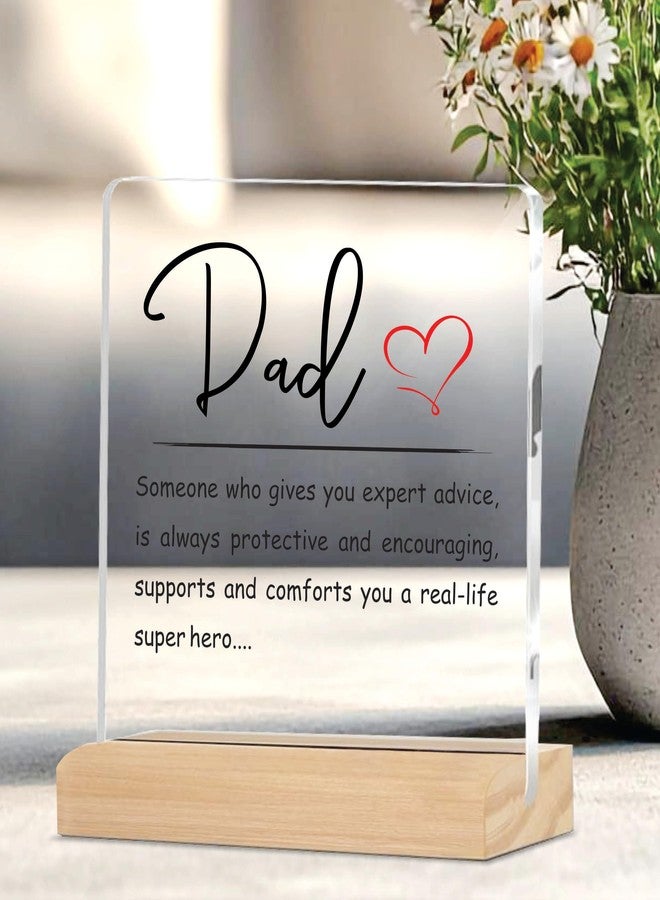 Giftplease Sign Dad a Real Life Super Hero Plaque with Wood Stand Home Office Desk Decor | (4 X 4 Inches) MP_32 - Image 3